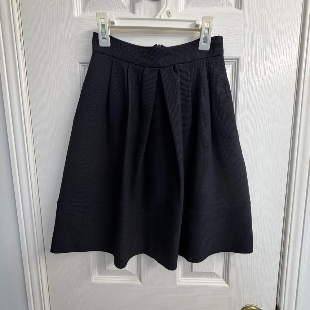 Massimo Dutti Black A-Line Skirt Size 2 Pleated High Waist Academia Quiet Luxury